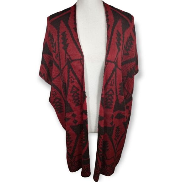 ONE WORLD RED & BLACK CARDIGAN SZ.2X GUC - Picture 1 of 7